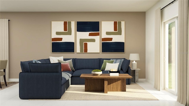 living room with baseboards