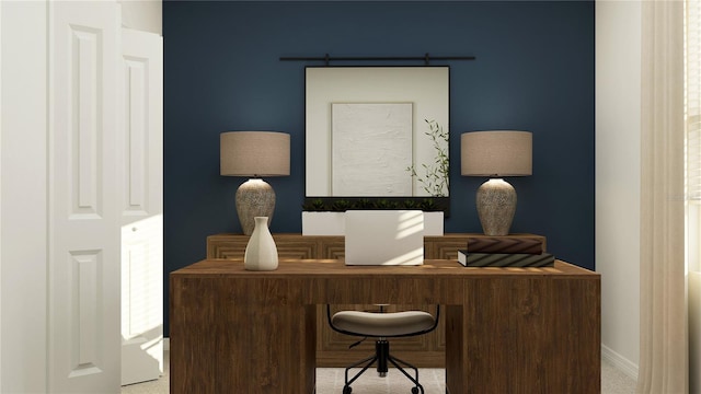 home office featuring baseboards