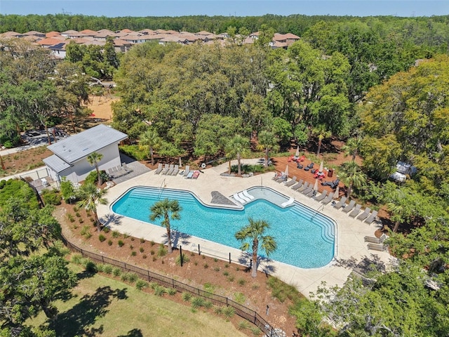 3952 Bonfire Dr, Odessa, FL 33556 - aerial view with a wooded view