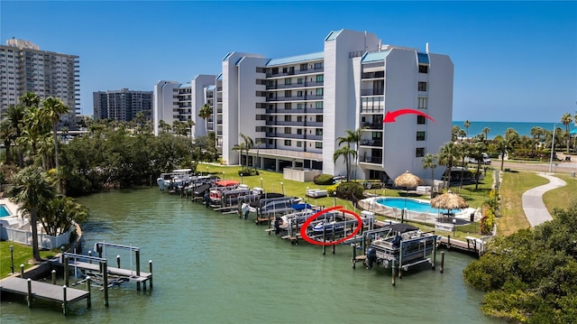 1581 Gulf Blvd Unit 301N, Clearwater Beach, FL 33767 - exterior space with a boat dock