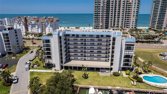 1581 Gulf Blvd Unit 301N, Clearwater Beach, FL 33767 - aerial view featuring a city view and a water view