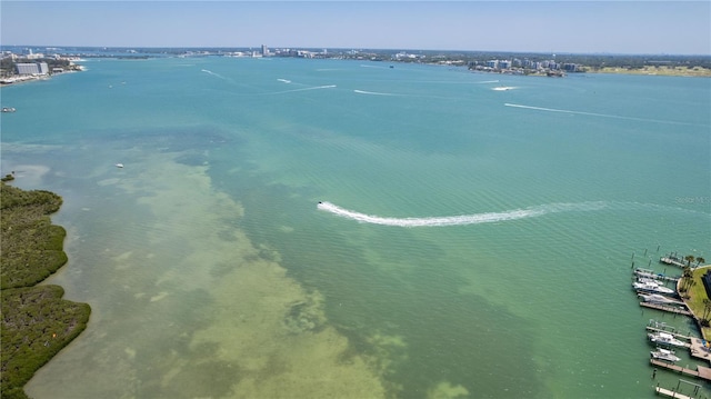 1581 Gulf Blvd Unit 301N, Clearwater Beach, FL 33767 - drone / aerial view featuring a water view