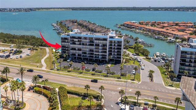 1581 Gulf Blvd Unit 301N, Clearwater Beach, FL 33767 - aerial view featuring a water view