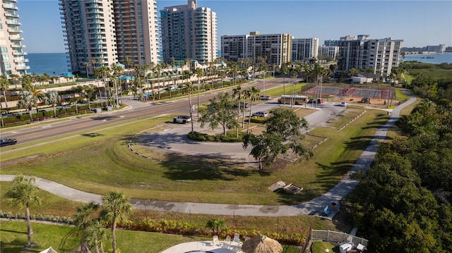 1581 Gulf Blvd Unit 301N, Clearwater Beach, FL 33767 - aerial view featuring a city view and a water view
