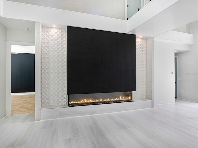 interior details with a fireplace