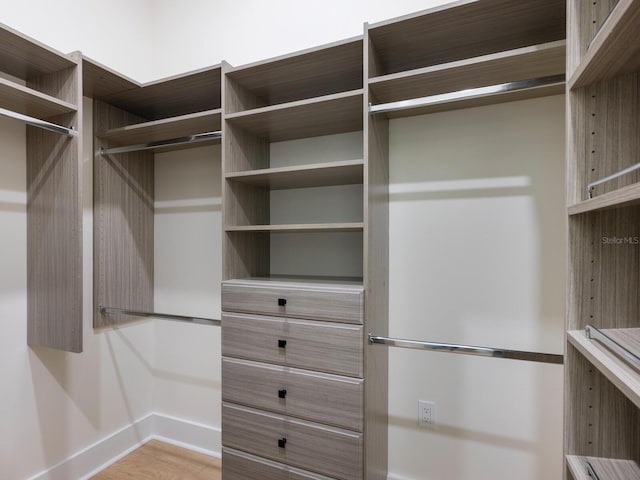 spacious closet with wood finished floors