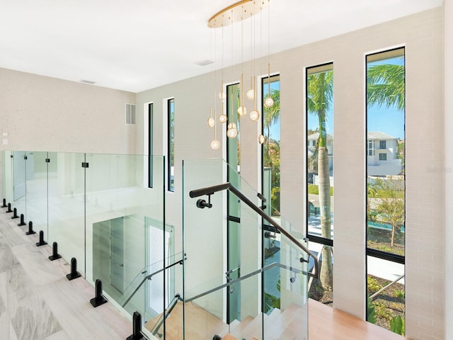 staircase with visible vents