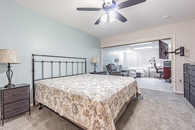 4137 Northmeadow Cir, Tampa, FL 33618 - carpeted bedroom with ceiling fan and baseboards