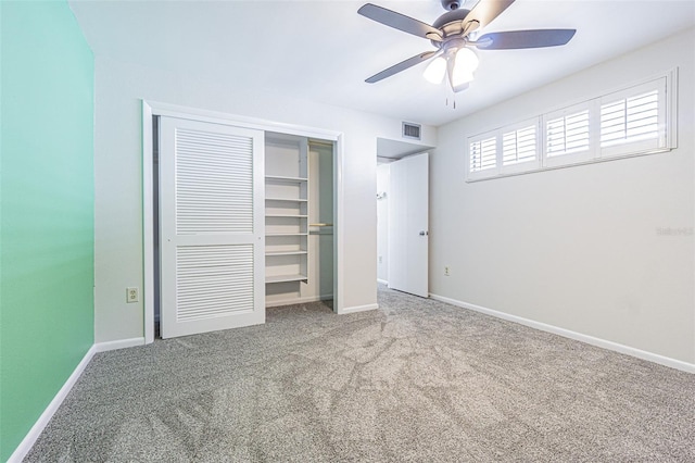 4137 Northmeadow Cir, Tampa, FL 33618 - unfurnished bedroom with baseboards, carpet flooring, visible vents, and a closet