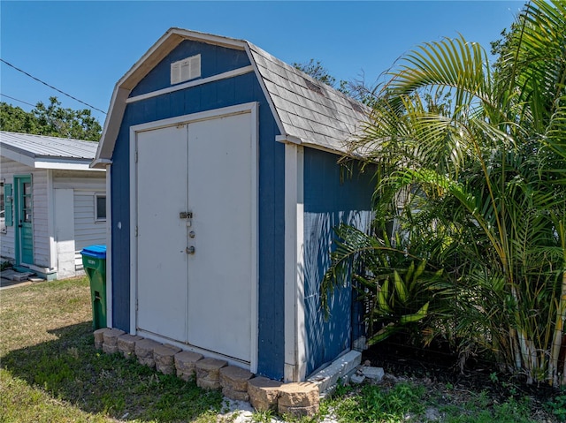 view of shed