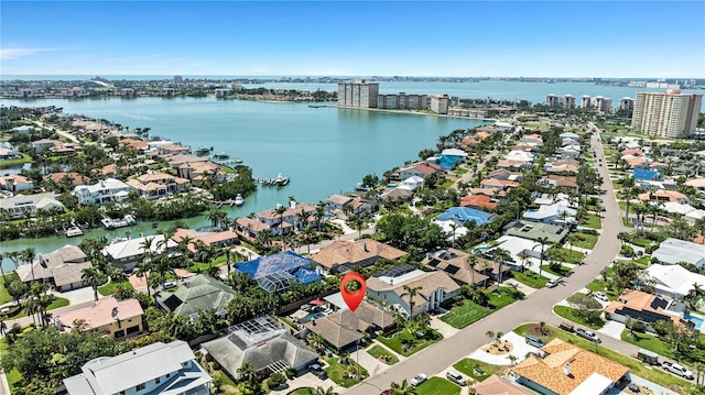 6129 Leeland St S, Saint Petersburg, FL 33715 - bird's eye view featuring a residential view and a water view