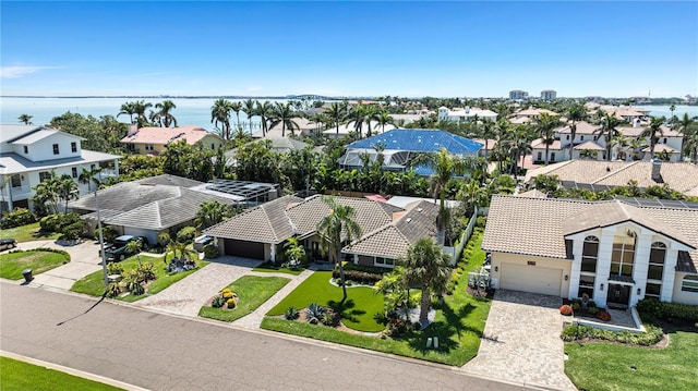 6129 Leeland St S, Saint Petersburg, FL 33715 - bird's eye view featuring a water view and a residential view