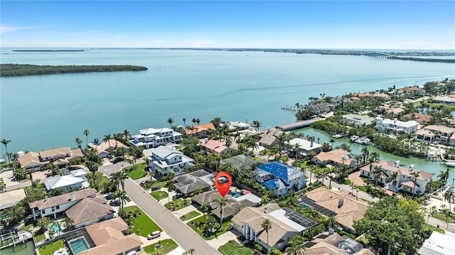 6129 Leeland St S, Saint Petersburg, FL 33715 - bird's eye view with a water view and a residential view