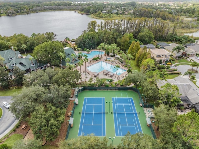 7815 Blue Spring Dr, Land O Lakes, FL 34637 - birds eye view of property with a water view and a residential view