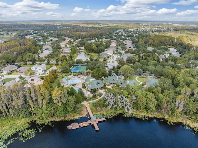 7815 Blue Spring Dr, Land O Lakes, FL 34637 - birds eye view of property with a residential view and a water view