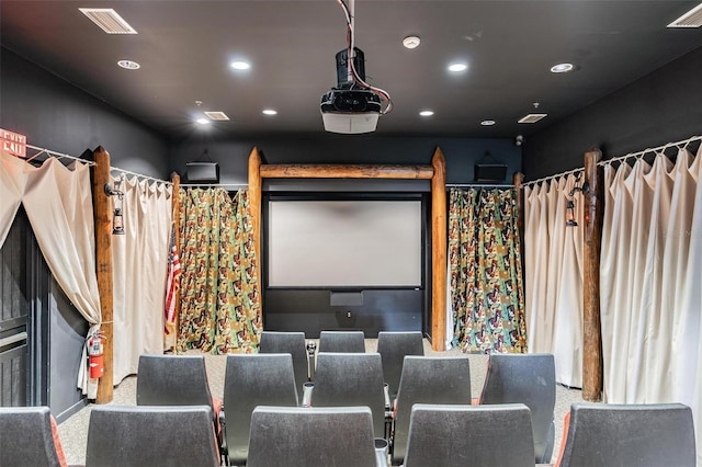 7815 Blue Spring Dr, Land O Lakes, FL 34637 - carpeted cinema featuring visible vents and recessed lighting