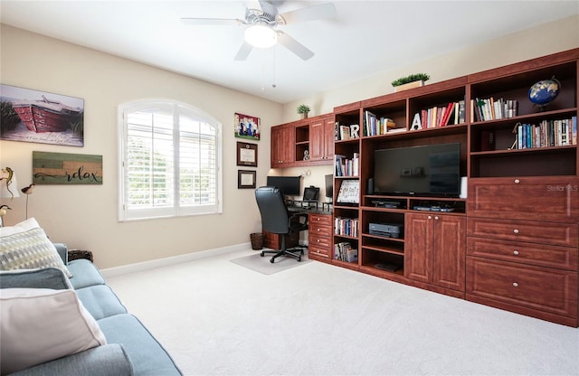 6303 Vista Verde Dr E, Gulfport, FL 33707 - office space featuring a ceiling fan, baseboards, and carpet