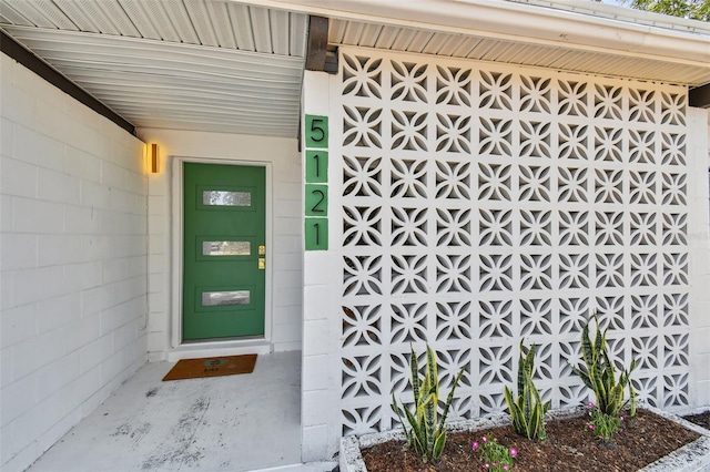 view of doorway to property