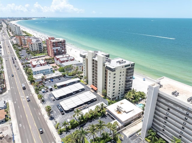 15400 Gulf Blvd Unit 202, Madeira Beach, FL 33708 - birds eye view of property with a water view and a beach view