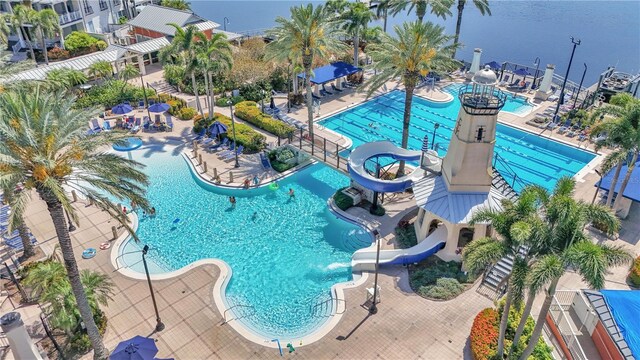 729 Manns Harbor Dr, Apollo Beach, FL 33572 - community pool featuring a water slide