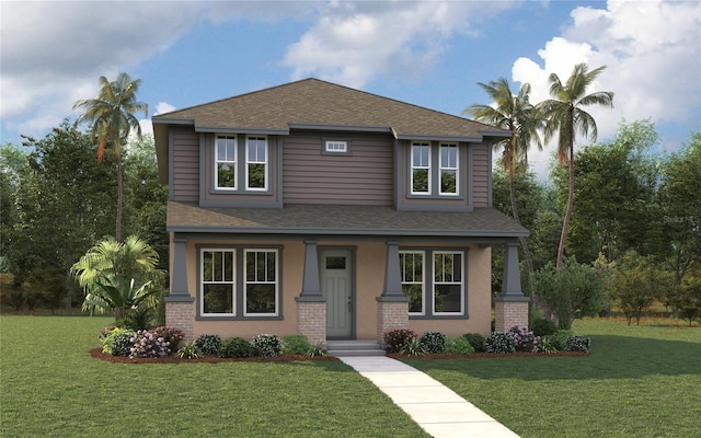 1522 W Arch St, Tampa, FL 33607 - view of front of home featuring brick siding, a shingled roof, and a front yard