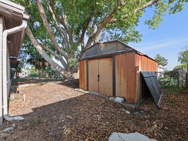 view of shed