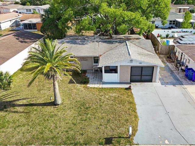 aerial view with a residential view