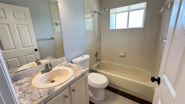 28818 Midnight Star Loop, Wesley Chapel, FL 33543 - full bathroom featuring toilet, vanity, shower / tub combination, and tile patterned floors