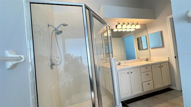 28818 Midnight Star Loop, Wesley Chapel, FL 33543 - bathroom with a stall shower and double vanity