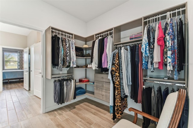 spacious closet featuring wood finished floors