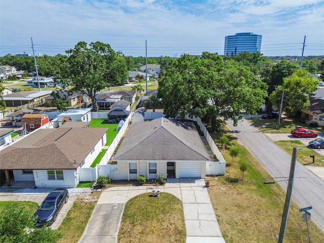 drone / aerial view with a residential view