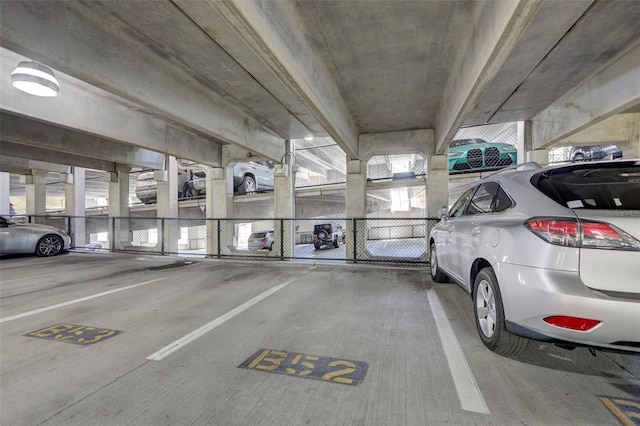 view of parking garage