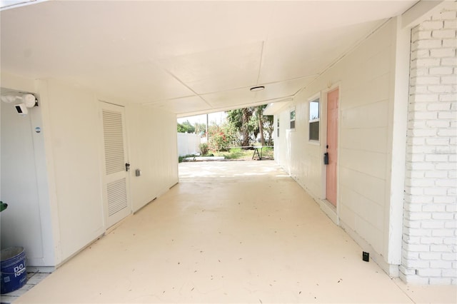 view of patio with an attached carport