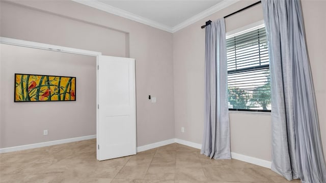 11720 Navajo Sandstone St, Riverview, FL 33579 - unfurnished room with baseboards, ornamental molding, and light tile patterned flooring