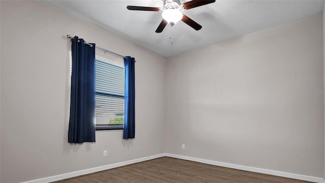 11720 Navajo Sandstone St, Riverview, FL 33579 - empty room featuring baseboards, a ceiling fan, and wood finished floors