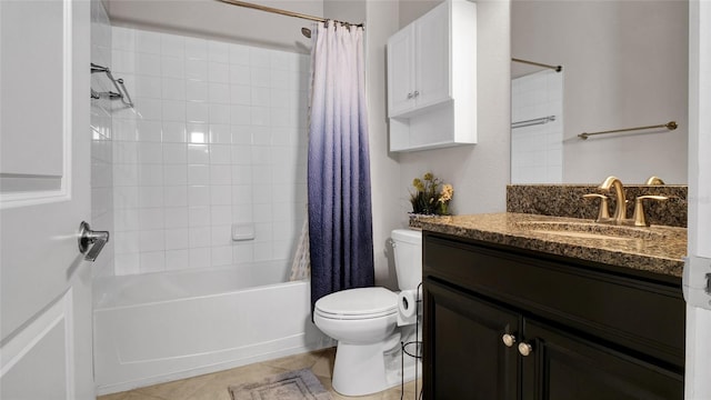 11720 Navajo Sandstone St, Riverview, FL 33579 - bathroom featuring tile patterned floors, shower / bathtub combination with curtain, vanity, and toilet