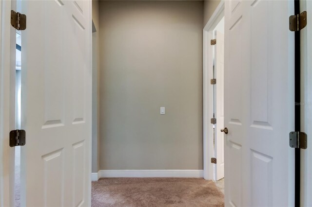 4975 Night Star Trl, Odessa, FL 33556 - hallway featuring light colored carpet and baseboards