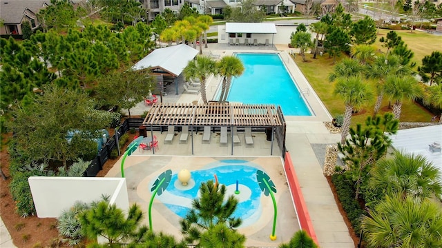 4975 Night Star Trl, Odessa, FL 33556 - outdoor pool featuring a patio area and fence