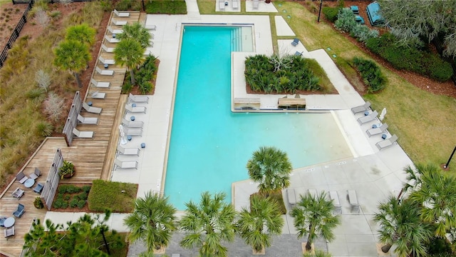 4975 Night Star Trl, Odessa, FL 33556 - view from above of property featuring a pool area