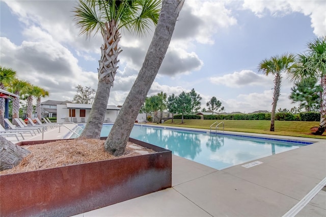 4975 Night Star Trl, Odessa, FL 33556 - community pool featuring a yard and a patio