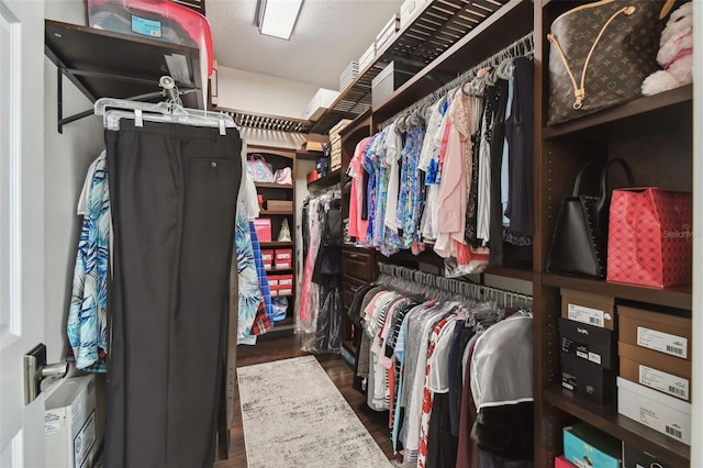 spacious closet featuring wood finished floors