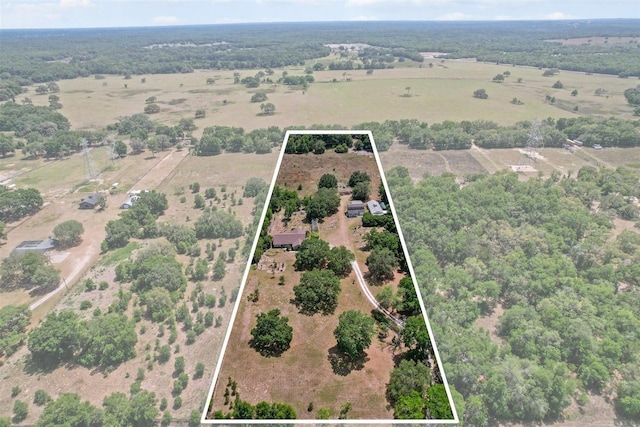 drone / aerial view featuring a rural view