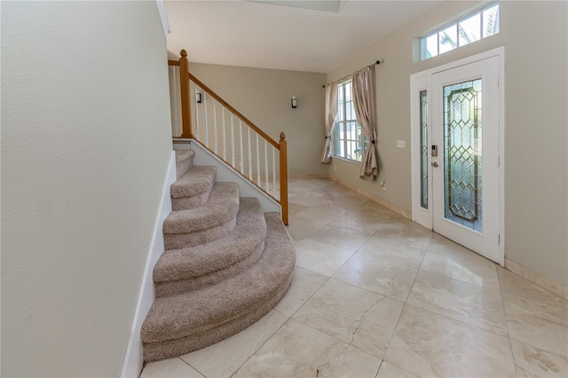 11102 Avery Oaks Dr, Tampa, FL 33625 - entryway with stairway and a wealth of natural light