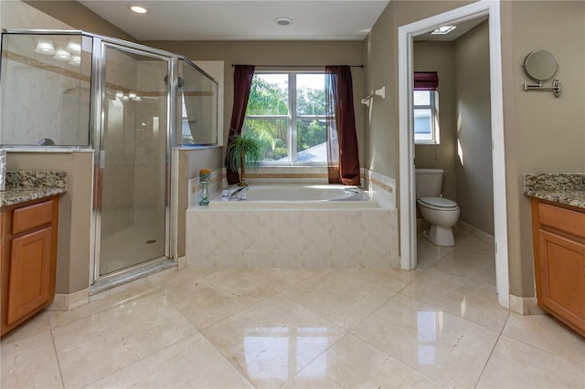11102 Avery Oaks Dr, Tampa, FL 33625 - full bath with a garden tub, vanity, a shower stall, and toilet