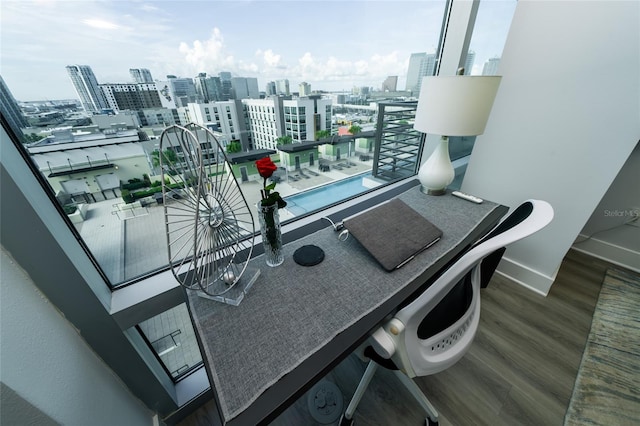 balcony with a city view