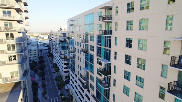 view of building exterior with a view of city