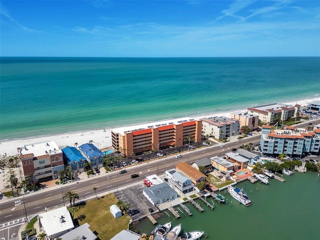 13720 Gulf Blvd Unit 305, Madeira Beach, FL 33708 - bird's eye view with a water view and a view of the beach