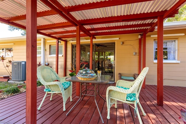 5561 24th Ter N, Saint Petersburg, FL 33710 - wooden deck featuring central air condition unit
