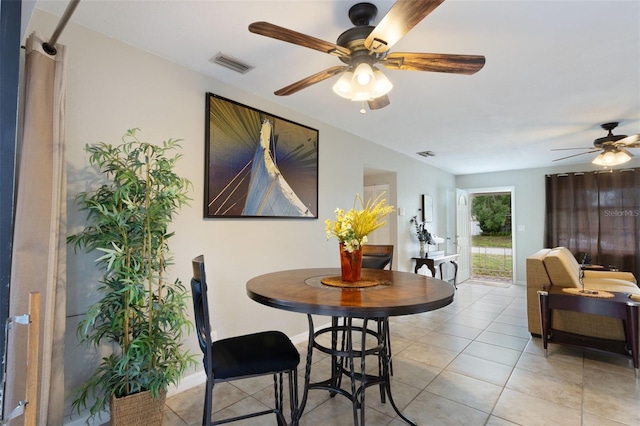 5561 24th Ter N, Saint Petersburg, FL 33710 - dining room with ceiling fan and light tile patterned floors