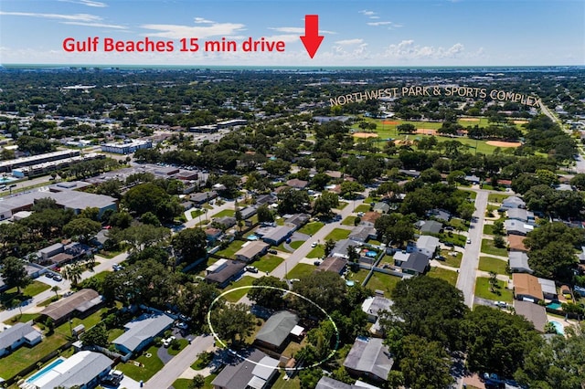 5561 24th Ter N, Saint Petersburg, FL 33710 - aerial overview of property's location with nearby suburban area
